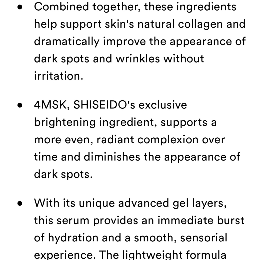NIB SHISEIDO BENEFIANCE DARK SPOT AND WRINKLE SMOOTHING SERUM - Picture 6 of 14